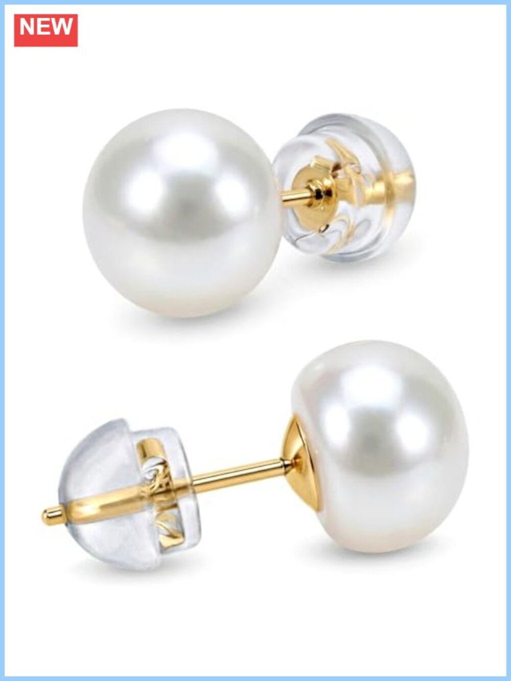 Freshwater Pearl Stud Earrings 14K Yellow Gold